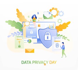 Fototapeta premium Privacy Day Flat Composition
