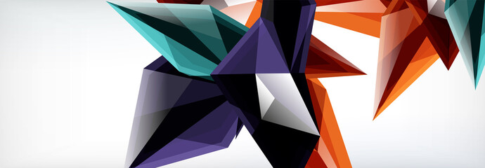 Vector 3d triangles and pyramids abstract background for business or technology presentations, internet posters or web brochure covers