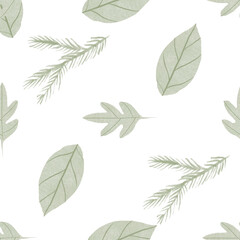 Abstract seamless pattern with leaves