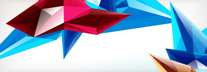 Vector 3d triangles and pyramids abstract background for business or technology presentations, internet posters or web brochure covers