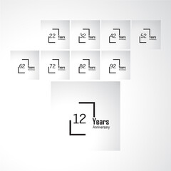 Year Anniversary Vector Template Design Illustration box