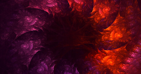 3D rendering abstract multicolor fractal light background