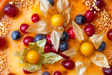 very tasty fruit cake with fruit