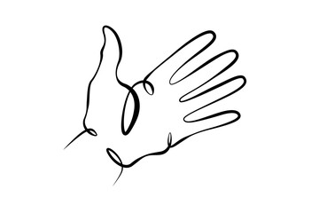Wrist. Palm gesture. Different position of the fingers.