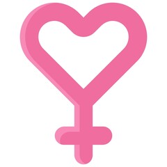 Heart shaped female gender symbol icon, International Women's Day related vector