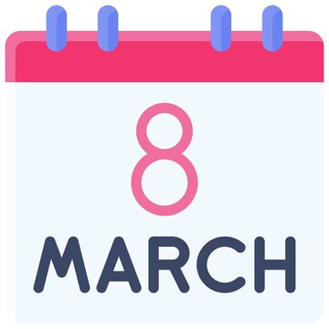 Calendar icon, International Women's Day related vector