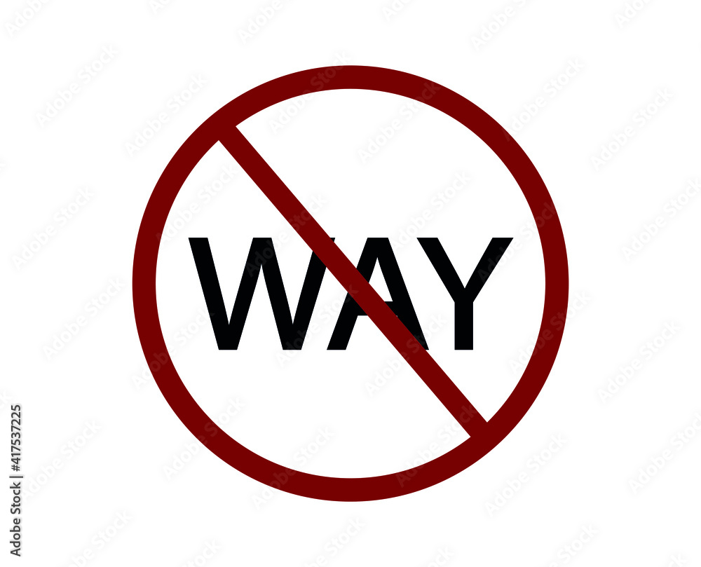 Poster no way vector icon. editable stroke. linear style sign for use on web design and mobile apps, logo. 