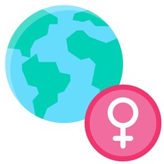 Globe icon, International Women's Day related vector