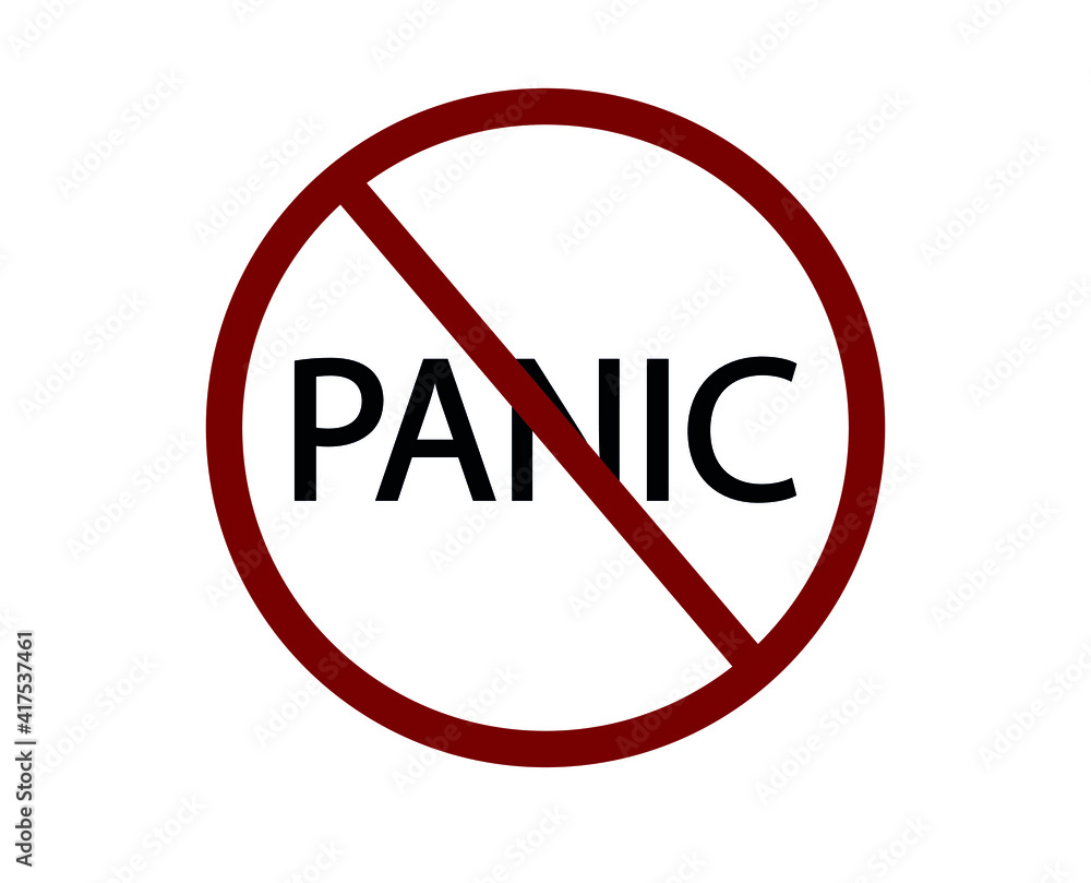 Poster no panic vector icon. editable stroke. symbol in line art style for design, presentation, website or