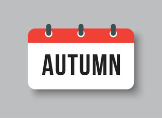 Vector square icon page calendar - season autumn