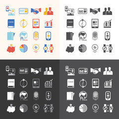 Icons set business technology vector design.