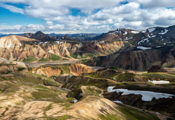 Volcanic mountains of Landmannalaugar in Fjallabak Nature Reserve. Iceland