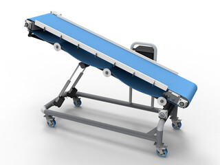 3D rendering - inclined conveyor belt