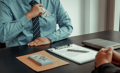 Opposition to wrongdoing and social injustice, Businessmen give bribes to employees to sign...