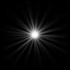 Radially diverging rays on a black background.
