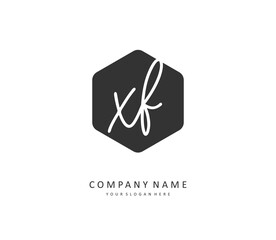 XF Initial letter handwriting and signature logo. A concept handwriting initial logo with template element.