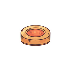 Makeup container of eyeshadow or blush, sketch vector illustration isolated.