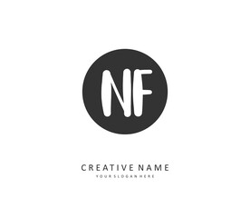 NF Initial letter handwriting and signature logo. A concept handwriting initial logo with template element.