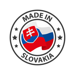 Made in Slovakia icon. Stamp sticker. Vector illustration