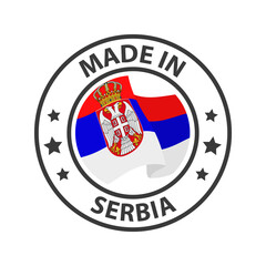 Made in Serbia icon. Stamp sticker. Vector illustration
