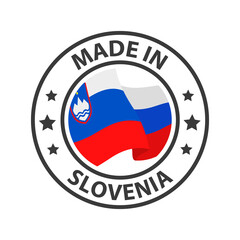 Made in Slovenia icon. Stamp sticker. Vector illustration