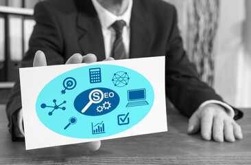 Seo concept on an index card