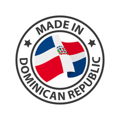 Made in Dominican Republic icon. Stamp sticker. Vector illustration