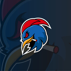 angry rooster logo esport gaming Vector