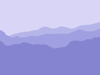 Naklejka na ściany i meble Simple Landscape Vector Illustration of Blue Mountains