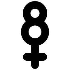 Female with Number Eight symbol icon, International Women's Day related vector