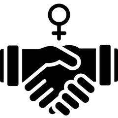 Handshake icon, International Women's Day related vector