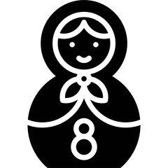 Matryoshka doll icon, International Women's Day related vector