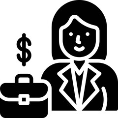 Women's earning icon, International Women's Day related vector