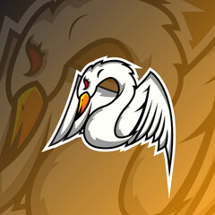 angry swan logo esport gaming Vector