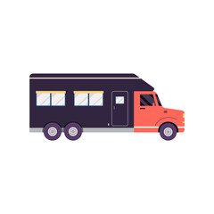 RV van or camping trailer with cabin and caravan vector illustration isolated.