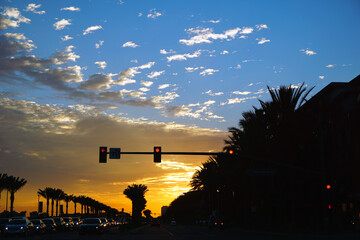 カリフォルニア　夏のアナハイムの夕景