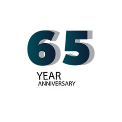Year Anniversary Vector Template Design Illustration Blue Elegant White Background