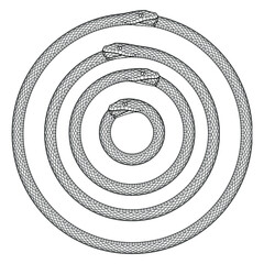 Four Ouroboros in four different sizes 