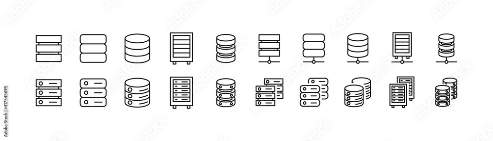 Poster stroke vector database line icons