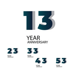 Year Anniversary Vector Template Design Illustration Blue Elegant White Background