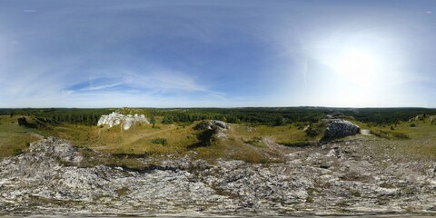 Jura in Poland with Limestone rocks HDRI Panorama