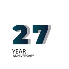 Year Anniversary Vector Template Design Illustration Blue Elegant White Background