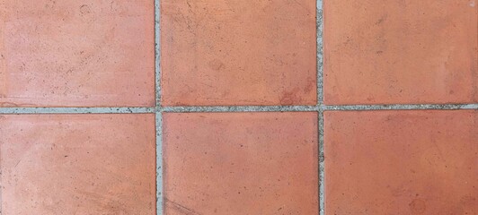 Fototapeta premium Panorama of Brown Sandstone Exterior Floor Tiles texture and background seamless