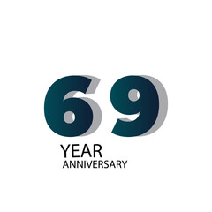 Year Anniversary Vector Template Design Illustration Blue Elegant White Background