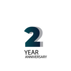 Year Anniversary Vector Template Design Illustration Blue Elegant White Background