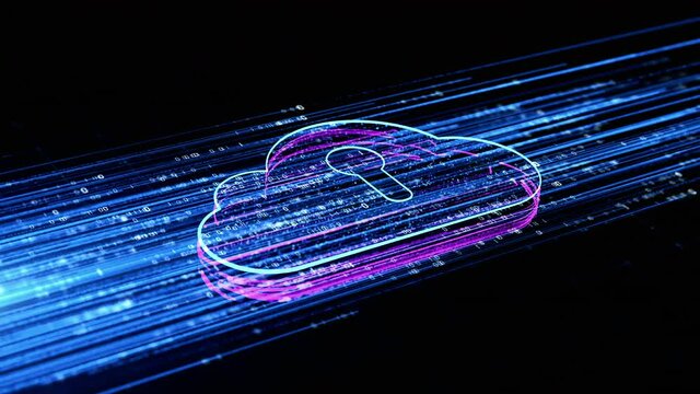 Digital cloud computing using artificial intelligence. Futuristic technology internet and big data 5g connection. Cybersecurity digital data background