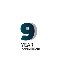 Year Anniversary Vector Template Design Illustration Blue Elegant White Background