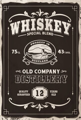 vintage menu whiskey - 417547074