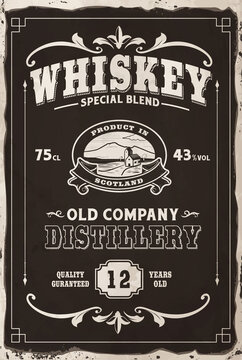vintage menu whiskey