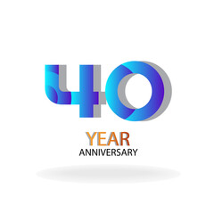 Year Anniversary Vector Template Design Illustration Blue Elegant White Background